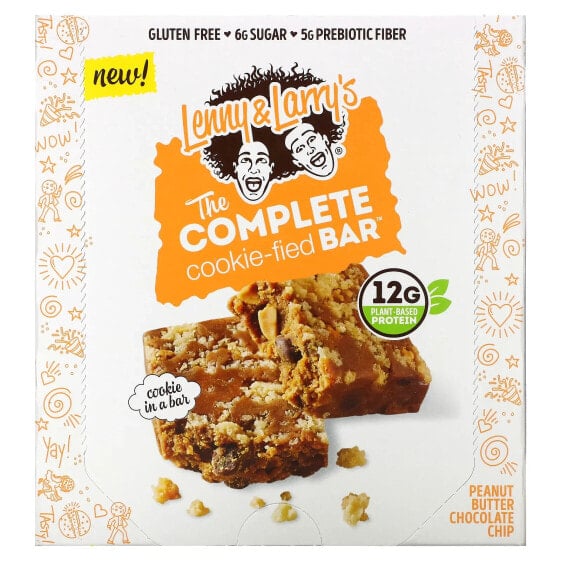 Батончики мюсли Lenny & Larry's The Complete Cookie-fied, Арахис с шоколадными кусочками, 9 батончиков по 1.59 унции (45 г) каждый