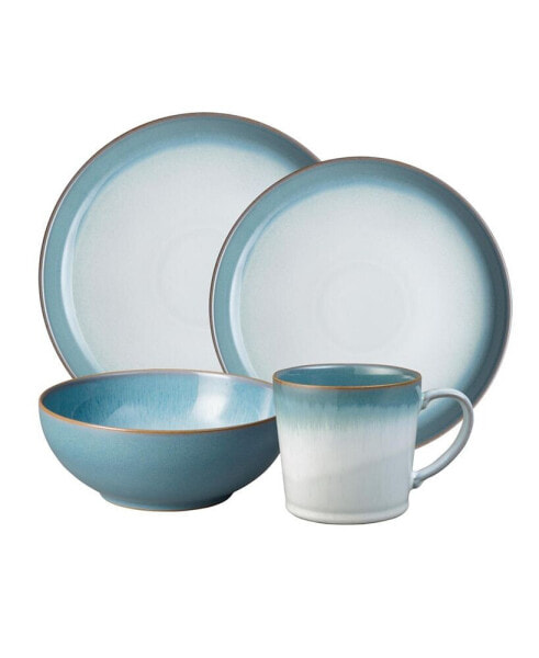 Сервировка стола Denby набор посуды Azure Haze 16-предметов, обслуживание на 4 персоны