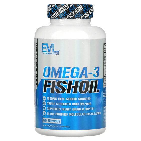 Omega-3 Fish Oil, 1,000 mg, 120 Softgels