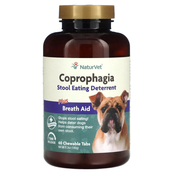 Coprophagia, Stool Eating Deterrent + Breath Aid, For Dogs, 60 Chewable Tabs, 6.3 oz (180 g)