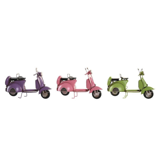 Декоративная фигура DKD Home Decor 26 x 10 x 17 cm Розовый Лиловый Мотоцикл Зеленый Vintage (3 Предметы)