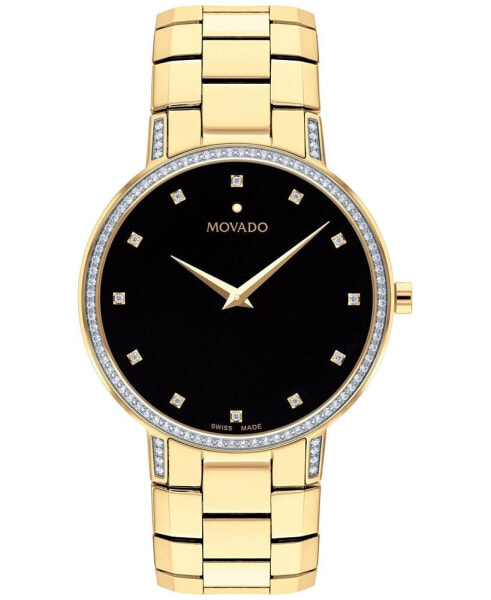 Часы Movado faceto Swiss Diamond Gold-Tone PVD