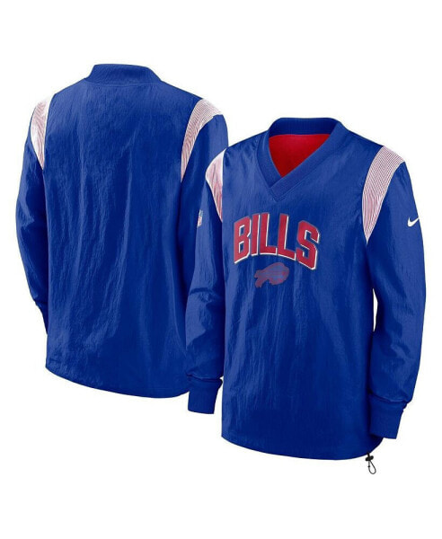 Men's Royal Buffalo Bills Sideline Athletic Stack V-Neck Pullover Windshirt Jacket