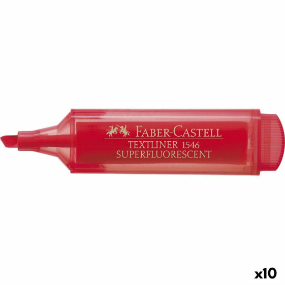 Флуоресцентный маркер Faber-Castell Textliner 46 Красный (10 штук)