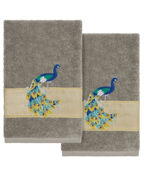 Textiles Turkish Cotton Penelope Embellished Bath Towel Set, 2 Piece