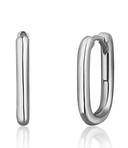 Minimalist silver oval earrings SVLE1539XH20000