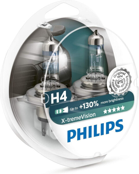 Philips 12258XV+S2 Philips X-tremeVision halogen headlamp H1 12258 XV+ 12V 55W P14,5s S2 +130% more light 45m longer beam, Set of 2