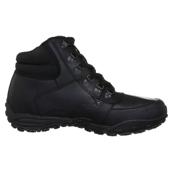 Мужские ботинки высокие демисезонные черные кожаные Caterpillar Salton Waterproof