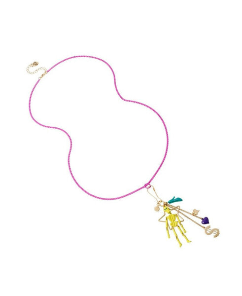 Betsey Johnson skeleton Mixed Charm Pendant Long Necklace