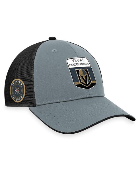 Men's Gray, Black Vegas Golden Knights Authentic Pro Home Ice Trucker Adjustable Hat
