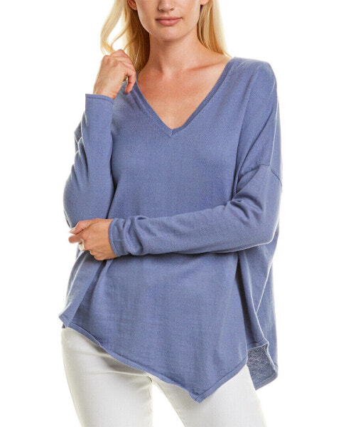 Incashmere Asymmetrical Cashmere-Blend Pullover Women's Blue M