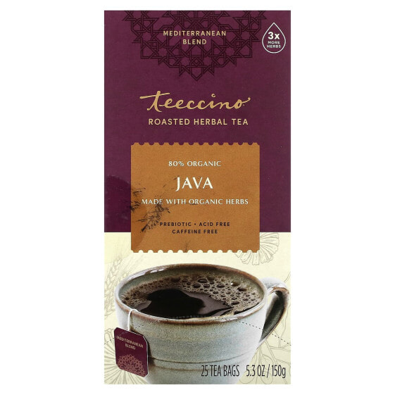 Травяной чай без кофеина Teeccino Органический обжаренный Мака Шоколад 25 пакетиков, 150 г