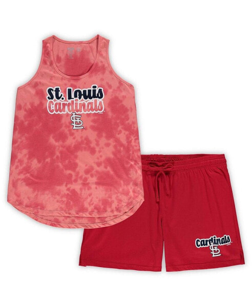 Пижама Concepts Sport женская Красная St. Louis Cardinals Plus Size Cloud Tank Top and Shorts Sleep Set