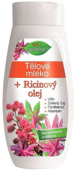 Feuchtikeitsspendende und weichmachende Körpermilch mit Rizinusöl, Allantoin, Panthenol und Grüntee-Extrakt