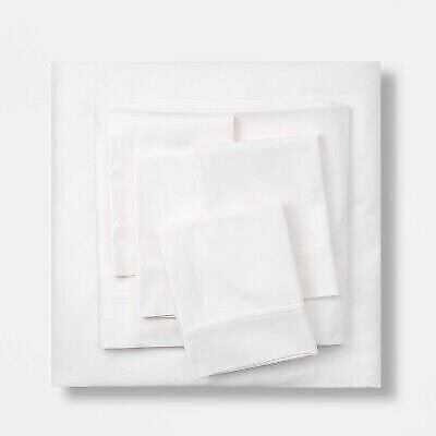 King 800 Thread Count Solid Performance Pillowcase Set White - Threshold