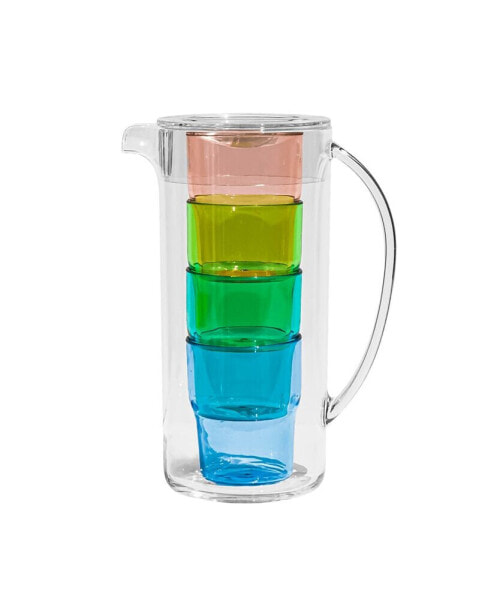 Simple Stacked 5-Piece Nested Pitcher Set