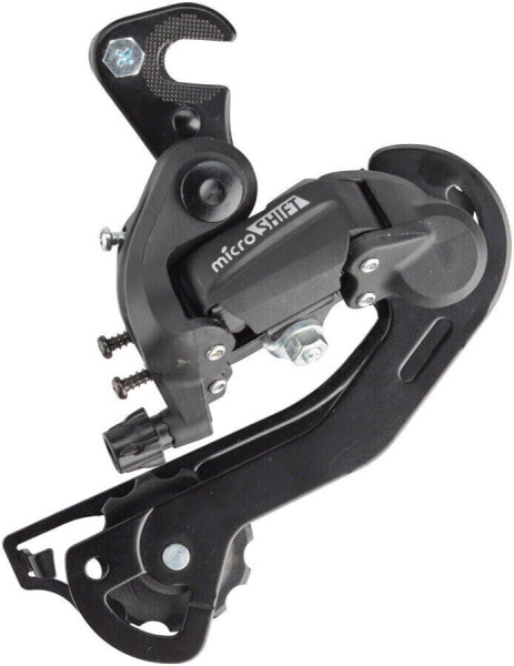 microSHIFT M21 Rear Derailleur-6/7 Speed, Long Cage, Dropout Claw Hanger, Black