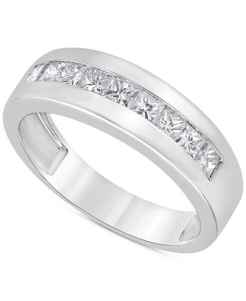 Men's Diamond Princess-Cut Band (1 ct. t.w.) in 10k White Gold