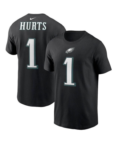 Men's Jalen Hurts Black Philadelphia Eagles Player Name Number T-shirt