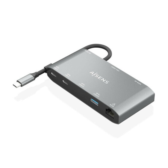 USB-разветвитель Aisens ASUC-8P010-GR Серый (1 штук)