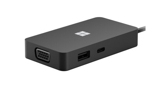 Microsoft USB-C Travel Hub Black - 3.2 Gen 2 (3.1 Gen 2) - USB Type-A - USB Type-C - HDMI output - VGA (D-Sub) output