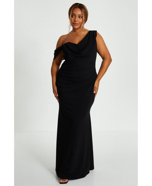 Plus Size Cold Shoulder Detail Maxi Dress