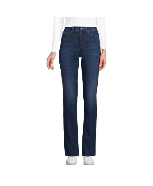 Petite Recover High Rise Straight Leg Blue Jeans