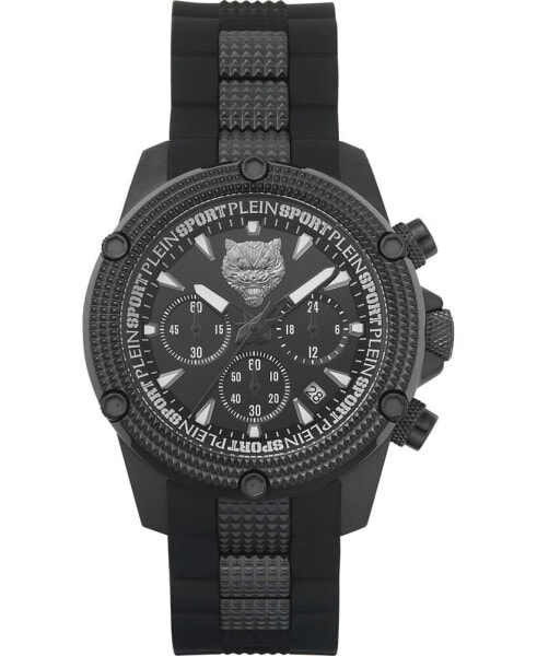 Men's Hurricane Black Silicone Strap Watch 44mm