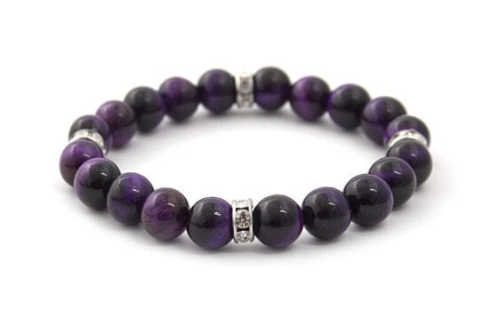 Beaded bracelet made of purple tiger eye MINK121 / 17