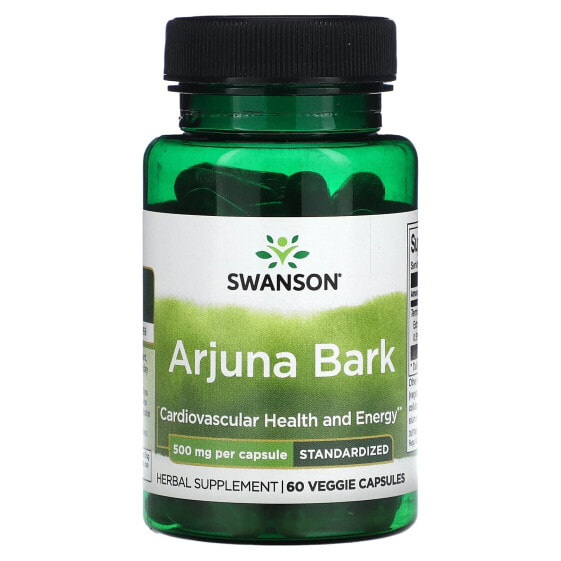 Аюрведический препарат коры Арджуны Swanson 500 мг, 60 вегетарианских капсул