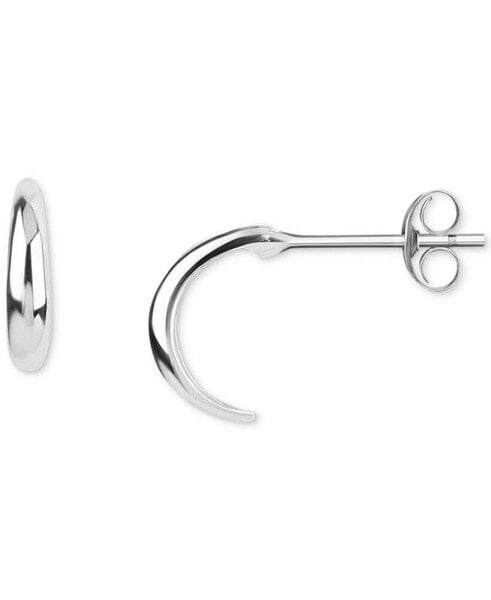 Polished Extra Small C-Hoop Earrings in Sterling Silver, 1/2", Created for Macy's