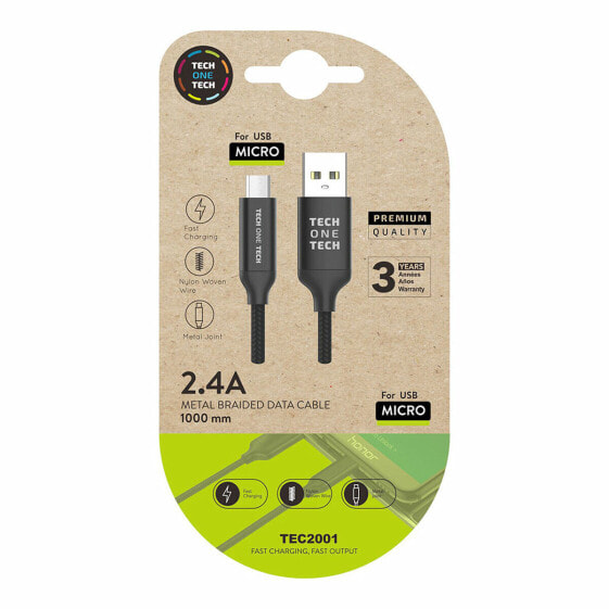 USB Cable Tech One Tech TEC2001 1 m Black