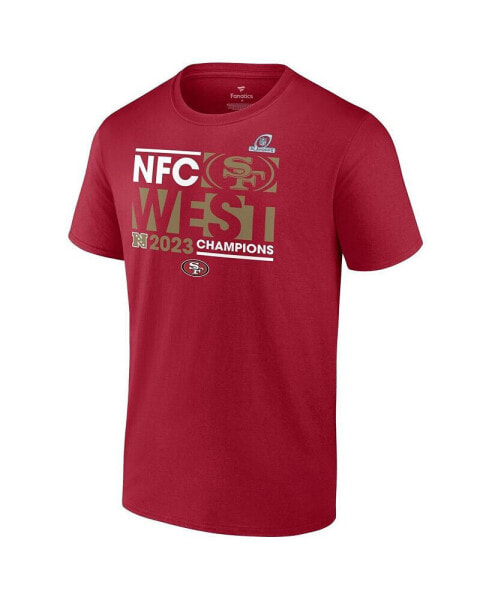 Men's Scarlet San Francisco 49ers 2023 NFC West Division Champions Conquer T-shirt