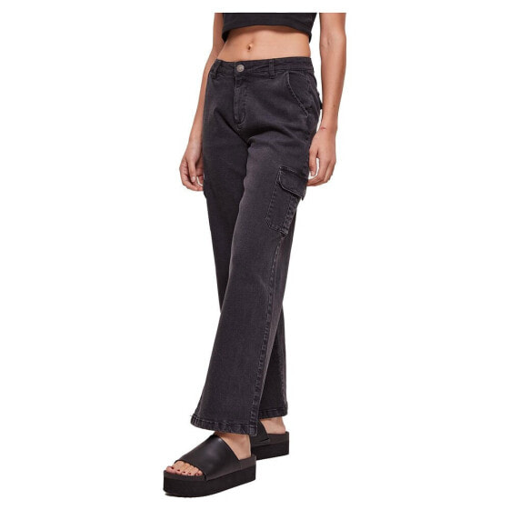 URBAN CLASSICS Straight Denim high waist cargo pants