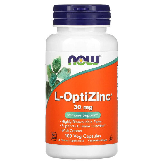 Витамин L-OptiZinc 30 мг, 100 капсул NOW