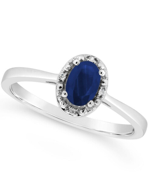 Sapphire (5/8 ct. t.w.) and Diamond Accent Ring in Sterling Silver (Also in Ruby)