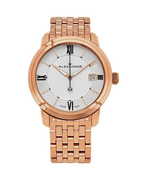 Alexander Watch A111B-08, Stainless Steel Rose Gold Tone Case on Stainless Steel Rose Gold Tone Bracelet