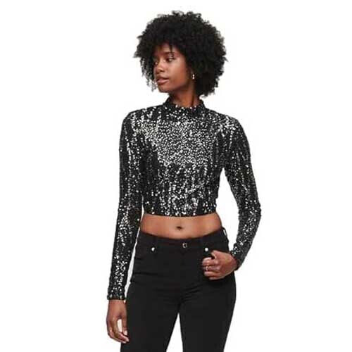 SUPERDRY Sequin Crop long sleeve T-shirt