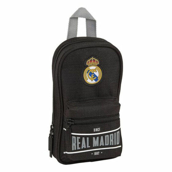 Пенал-рюкзак Real Madrid C.F. Чёрный 12 x 23 x 5 cm (33 Предметы)