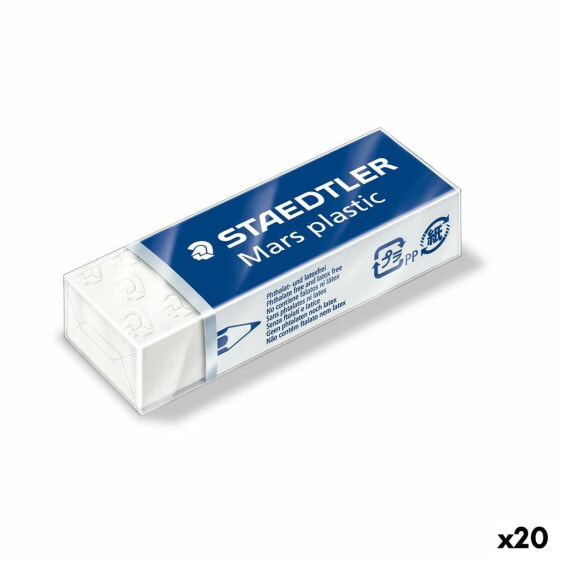Ластик белый STAEDTLER 6,5 x 2,3 x 1,3 см (20 штук)