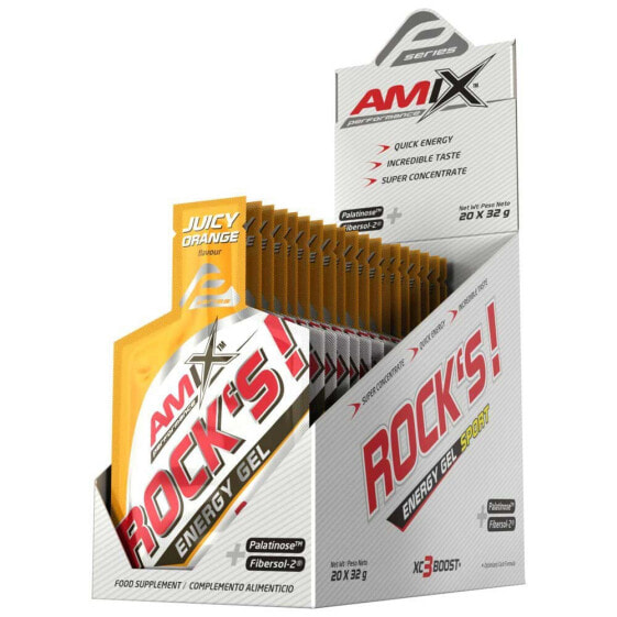 AMIX Rock´s 32g 20 Units Orange Energy Gels Box