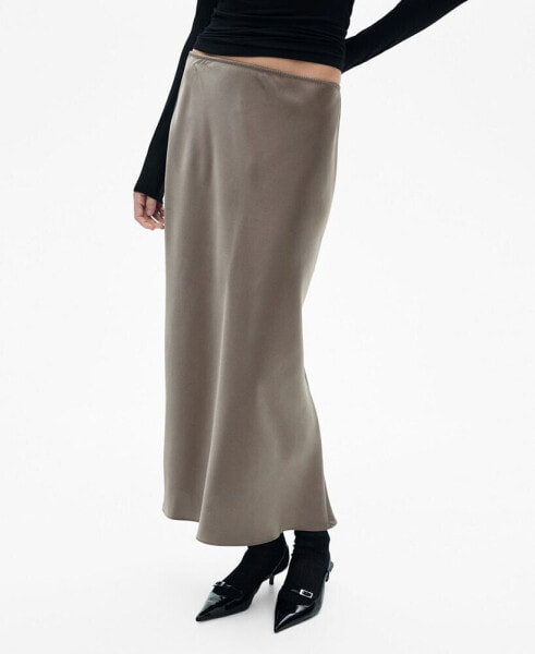 Women's Midi Satin Skirt