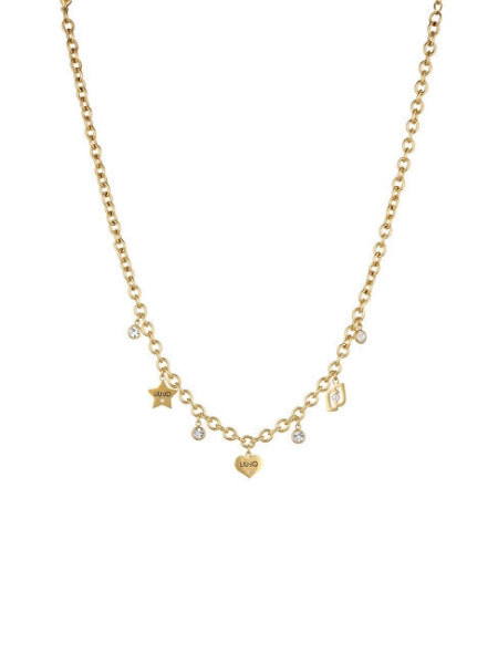 Stylish gilded necklace with pendants Brilliant LJ1649