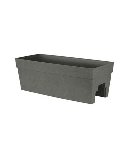 Plastic Rail Planter Rectangular 3527-04 Slate 27 Inch