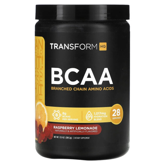 Аминокислоты TransformHQ BCAA, Малина-Лимон, 13.9 унций (389.2 г)