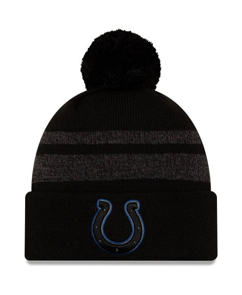 Men's Black Indianapolis Colts Dispatch Cuffed Knit Hat with Pom