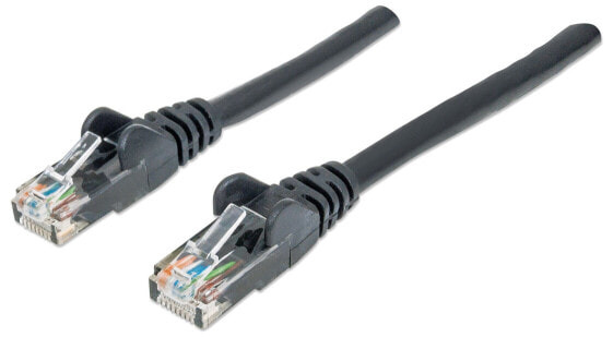 Intellinet Network Patch Cable - Cat6 - 2m - Black - CCA - U/UTP - PVC - RJ45 - Gold Plated Contacts - Snagless - Booted - Lifetime Warranty - Polybag - 2 m - Cat6 - U/UTP (UTP) - RJ-45 - RJ-45