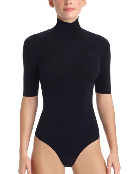 Commando Ballet Short Sleeve Turtleneck Bodysuit One Size Black - KT036