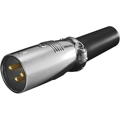 Wentronic Microphone Plug - XLR male (3-pin) - XLR (3-pin) - Black - Stainless steel - Male - Straight - Polyvinyl chloride (PVC) - Zinc - Gold