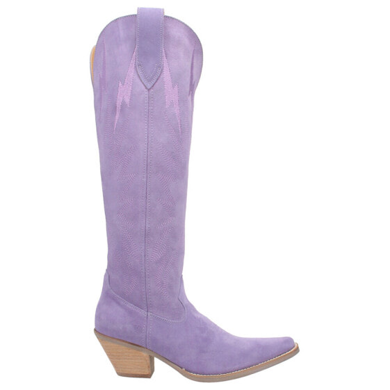 Dingo Thunder Road Embroidered Snip Toe Cowboy Womens Purple Casual Boots DI597
